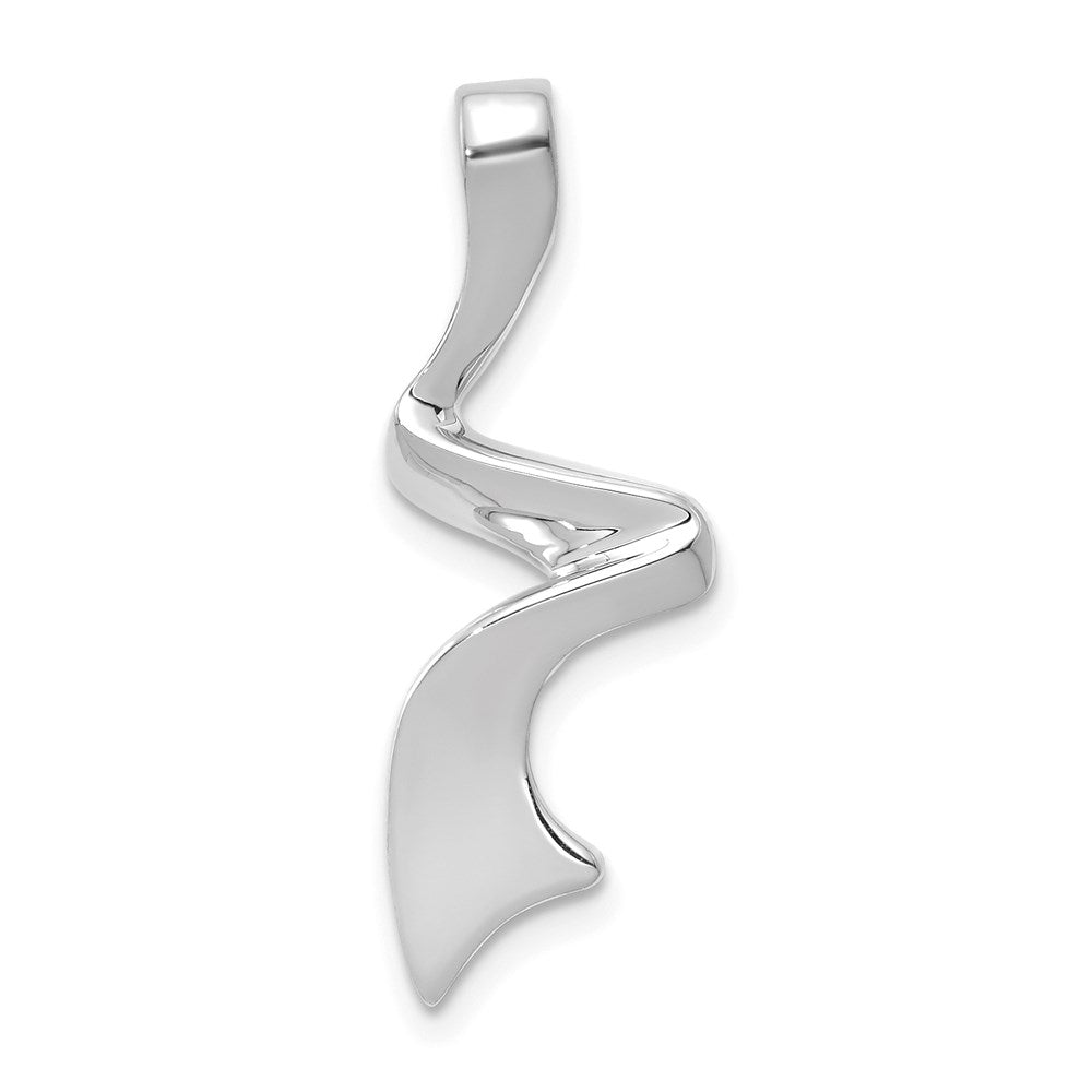 14k White Gold Polished Slide Fits up to 2mm Regular/6mm Fancy or Reversible Omega, 29 x 10 mm