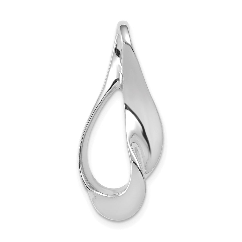 14k White Gold Polished Slide Fits up to 3mm Regular/6mm Fancy or Reversible Omega, 31 x 13 mm