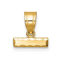 14k Small Brushed Diamond-cut Top Charm, 6.42 x 11.44 mm
