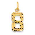 14k Small Brushed Diamond-cut Number 8 Charm, 15.43 x 8.14 mm