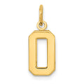 14k Small Polished Number 0 Charm, 14.68 x 7.63 mm