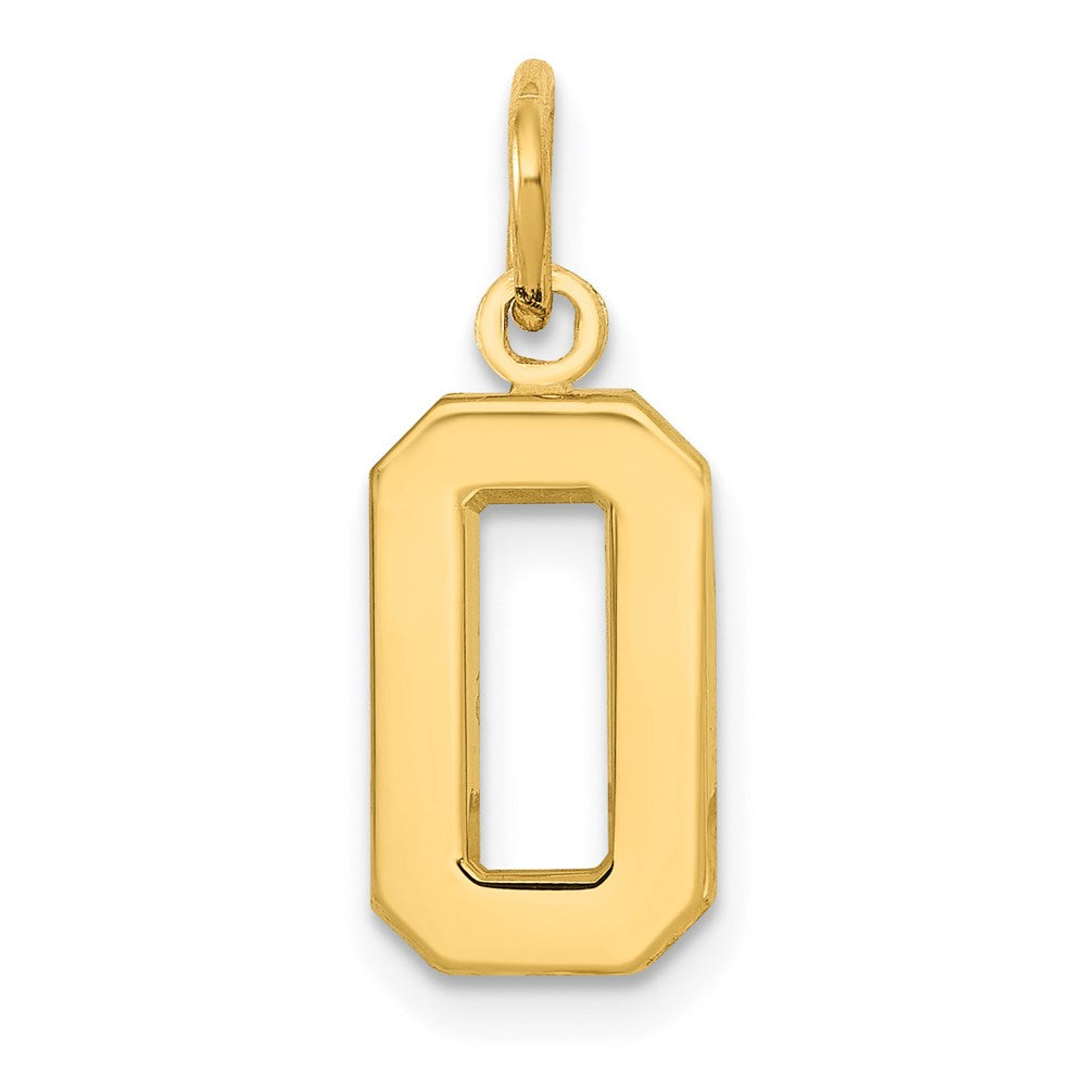 14k Small Polished Number 0 Charm, 14.68 x 7.63 mm