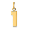 14k Small Polished Number 1 Charm, 15.67 x 4.72 mm