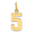14k Small Polished Number 5 Charm, 14.74 x 7.77 mm