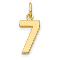 14k Small Polished Number 7 Charm, 14.58 x 7.9 mm