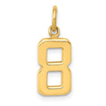 14k Small Polished Number 8 Charm, 15.35 x 7.72 mm