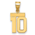 14k Small Polished Number 10 Charm, 1.46 g