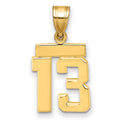 14k Small Polished Number 13 Charm, 1.44 g