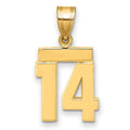 14k Small Polished Number 14 Charm, 1.43 g