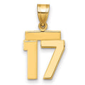 14k Small Polished Number 17 Charm, 1.32 g