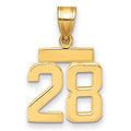 14k Small Polished Number 28 Charm, 1.65 g