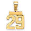 14k Small Polished Number 29 Charm, 1.68 g