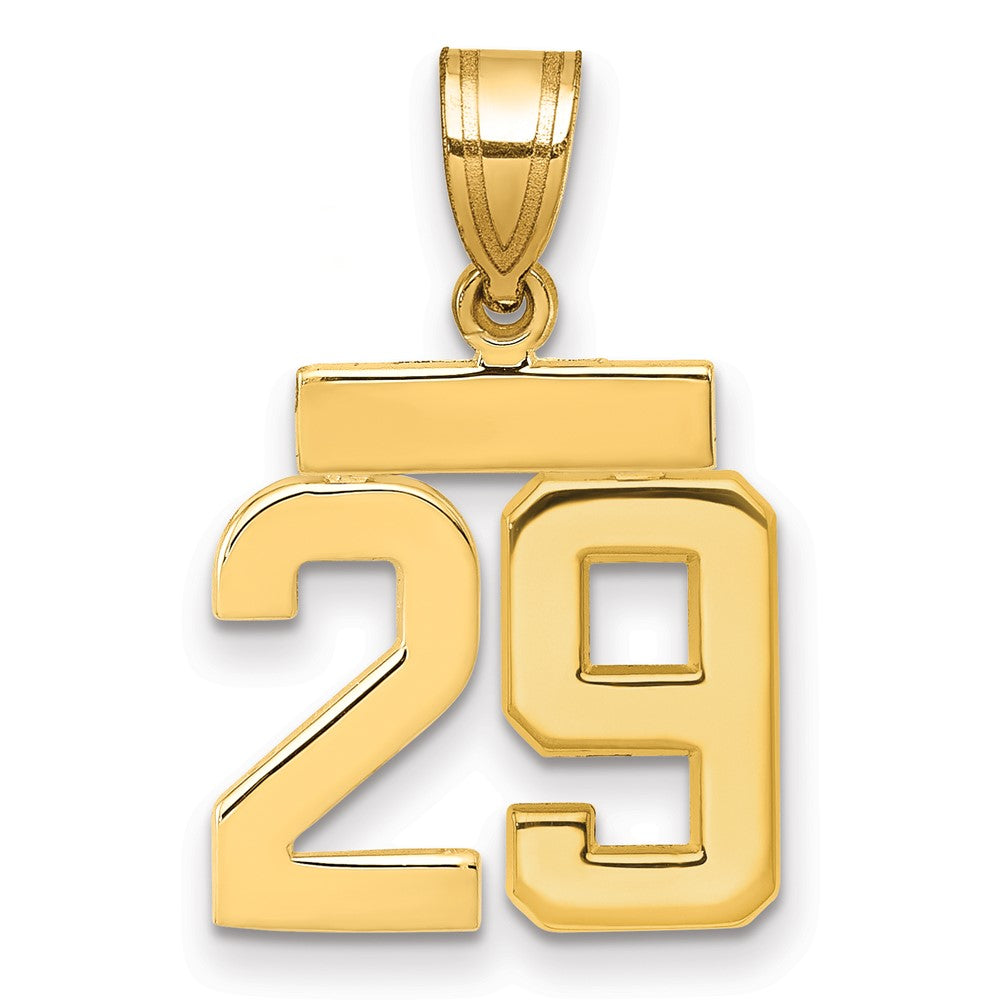 14k Small Polished Number 29 Charm, 1.68 g
