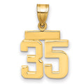 14k Small Polished Number 35 Charm, 1.66 g