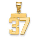 14k Small Polished Number 37 Charm, 1.49 g