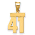 14k Small Polished Number 41 Charm, 1.43 g