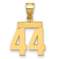 14k Small Polished Number 44 Charm, 1.58 g