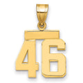 14k Small Polished Number 46 Charm, 1.71 g