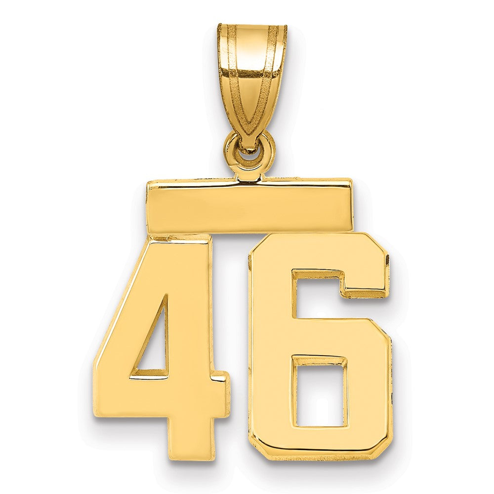 14k Small Polished Number 46 Charm, 1.71 g