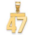 14k Small Polished Number 47 Charm, 1.47 g
