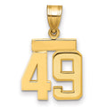14k Small Polished Number 49 Charm, 1.71 g