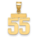 14k Small Polished Number 55 Charm, 1.71 g