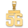 14k Small Polished Number 56 Charm, 1.78 g
