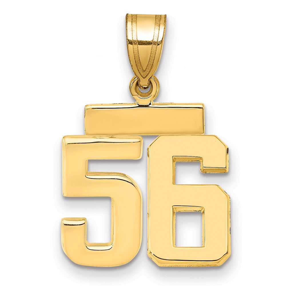 14k Small Polished Number 56 Charm, 1.78 g
