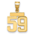 14k Small Polished Number 59 Charm, 1.78 g