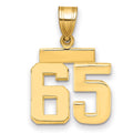 14k Small Polished Number 65 Charm, 1.78 g