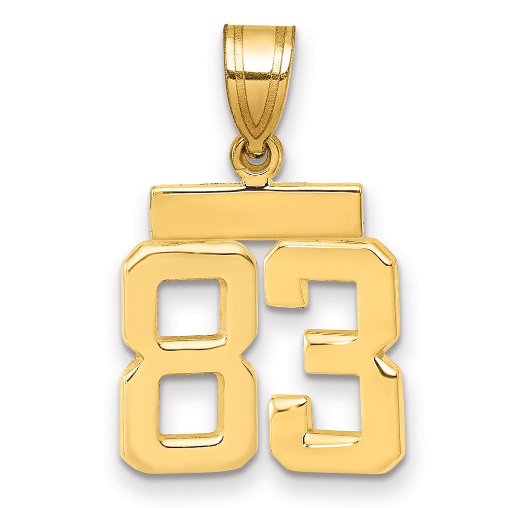 14k Small Polished Number 83 Charm, 1.71 g