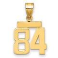 14k Small Polished Number 84 Charm, 1.69 g