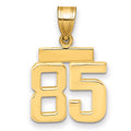 14k Small Polished Number 85 Charm, 1.76 g