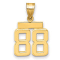 14k Small Polished Number 88 Charm, 1.81 g