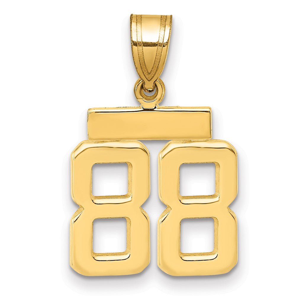 14k Small Polished Number 88 Charm, 1.81 g