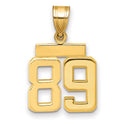 14k Small Polished Number 89 Charm, 1.82 g