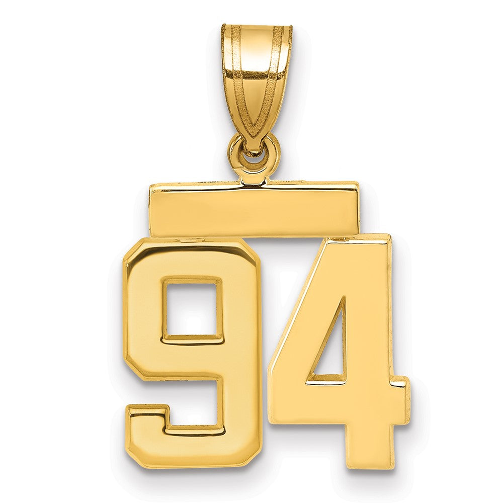 14k Small Polished Number 94 Charm, 1.71 g