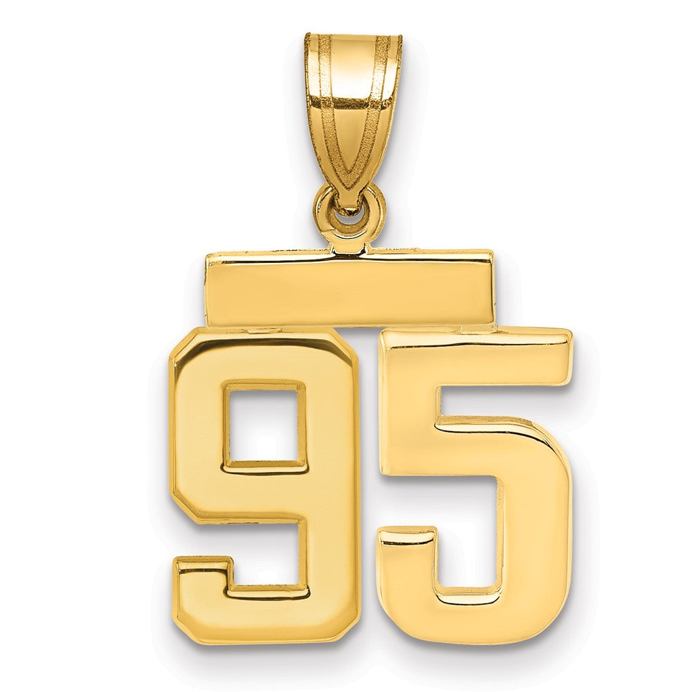 14k Small Polished Number 95 Charm, 1.78 g