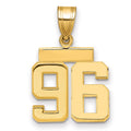 14k Small Polished Number 96 Charm, 1.85 g