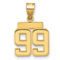 14k Small Polished Number 99 Charm, 1.85 g
