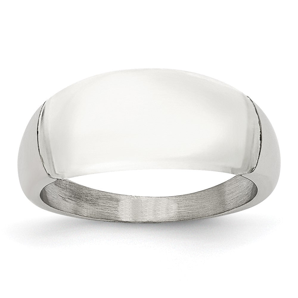 Stainless Steel 8mm Cats Eye Ring, Size 6