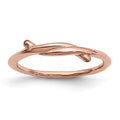 Stainless Steel Polished Pink IP-plated Twisted Ring, Size 6