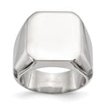 Stainless Steel Polished Square Signet Ring, Size 9