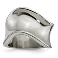 Stainless Steel Polished Wave Ring, Size 6