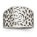 Stainless Steel Polished Cut-out design Ring, Size 6