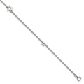 Chisel Stainless Steel Polished Stars 9 inch Anklet Plus 1 inch Extension, 9 x 9 mm