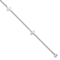 Chisel Stainless Steel Polished Cross Charms 9 inch Anklet Plus 1 inch Extension, 9 x 9.5 mm