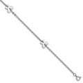Chisel Stainless Steel Polished with Butterfly Charms 9 inch Anklet Plus 1 inch Extension, 9 x 9.5 mm