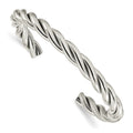 Chisel Stainless Steel Polished Twisted Cuff Bangle, 7.5 x 8 mm