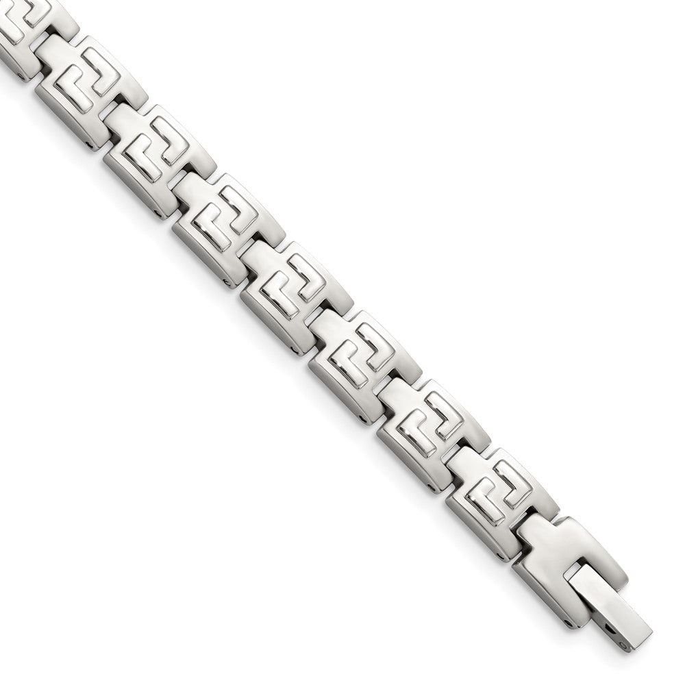 Chisel Stainless Steel Brushed and Polished 8.5 inch Link Bracelet, 8.5 x 8 mm, 35.65 g